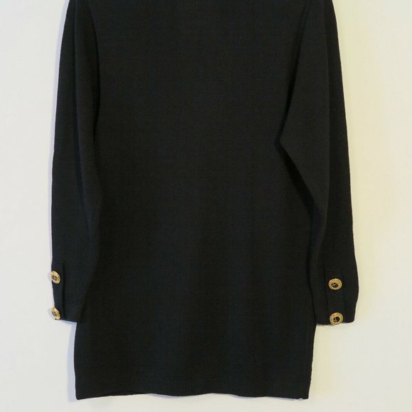 Vintage ST. JOHN SEPARATES Black Santana Knit Gold Button Cardigan Size P - Picture 3 of 9